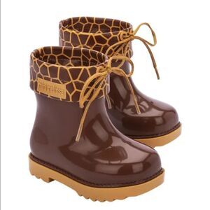 NIB Mini Melissa Yellow/Brown Rainboots II Toddler girl size 5